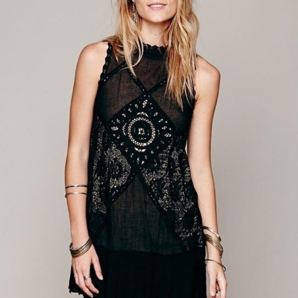 NWT - Free People One Angel Black Lace Dress - Picture 3 of 7